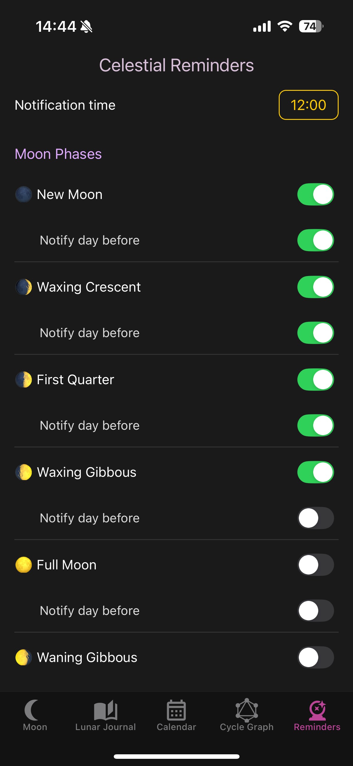 Notification settings